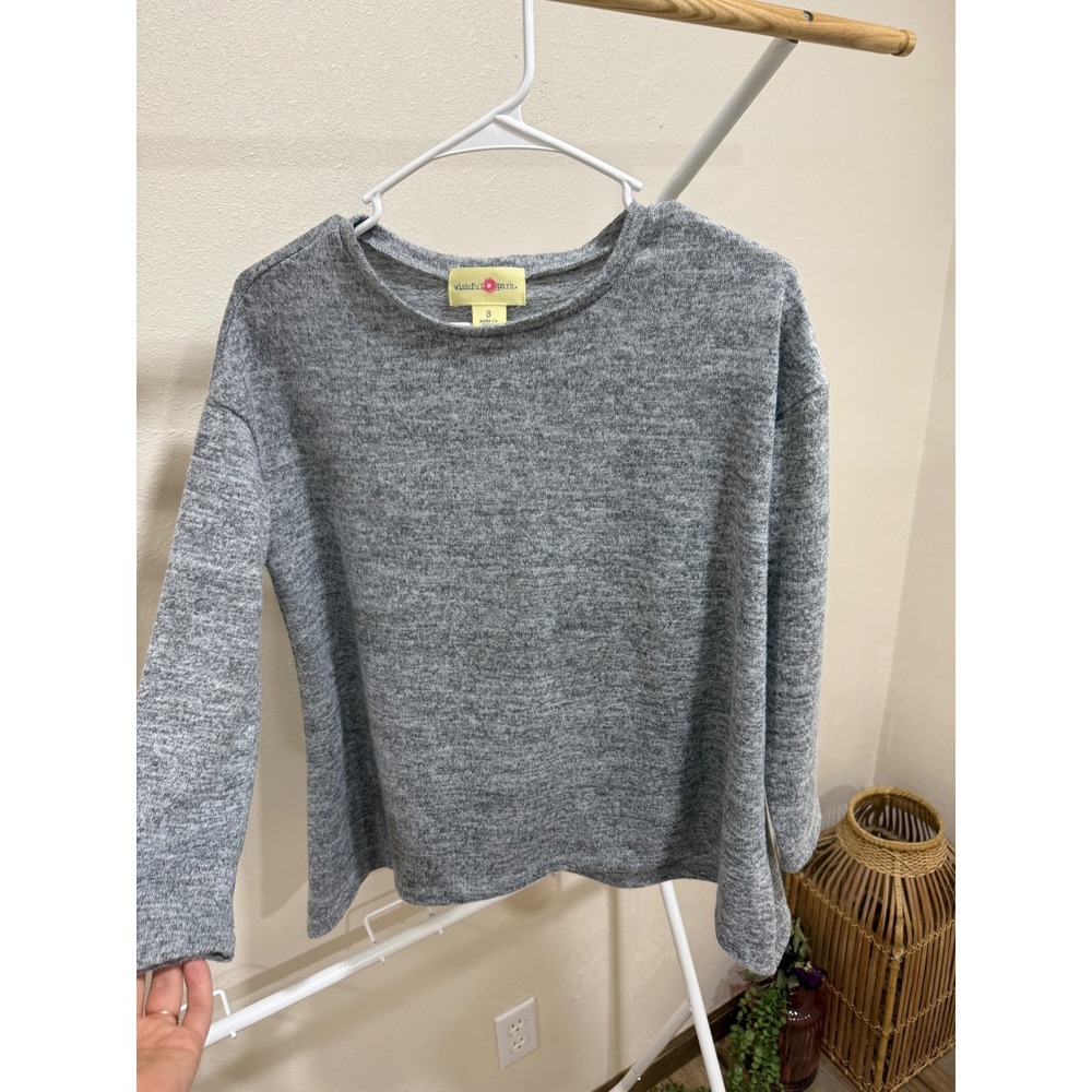 Wishful Park Women's Small Gray Soft Knit Pullover Sweater Long Sleeve Cozy Basi